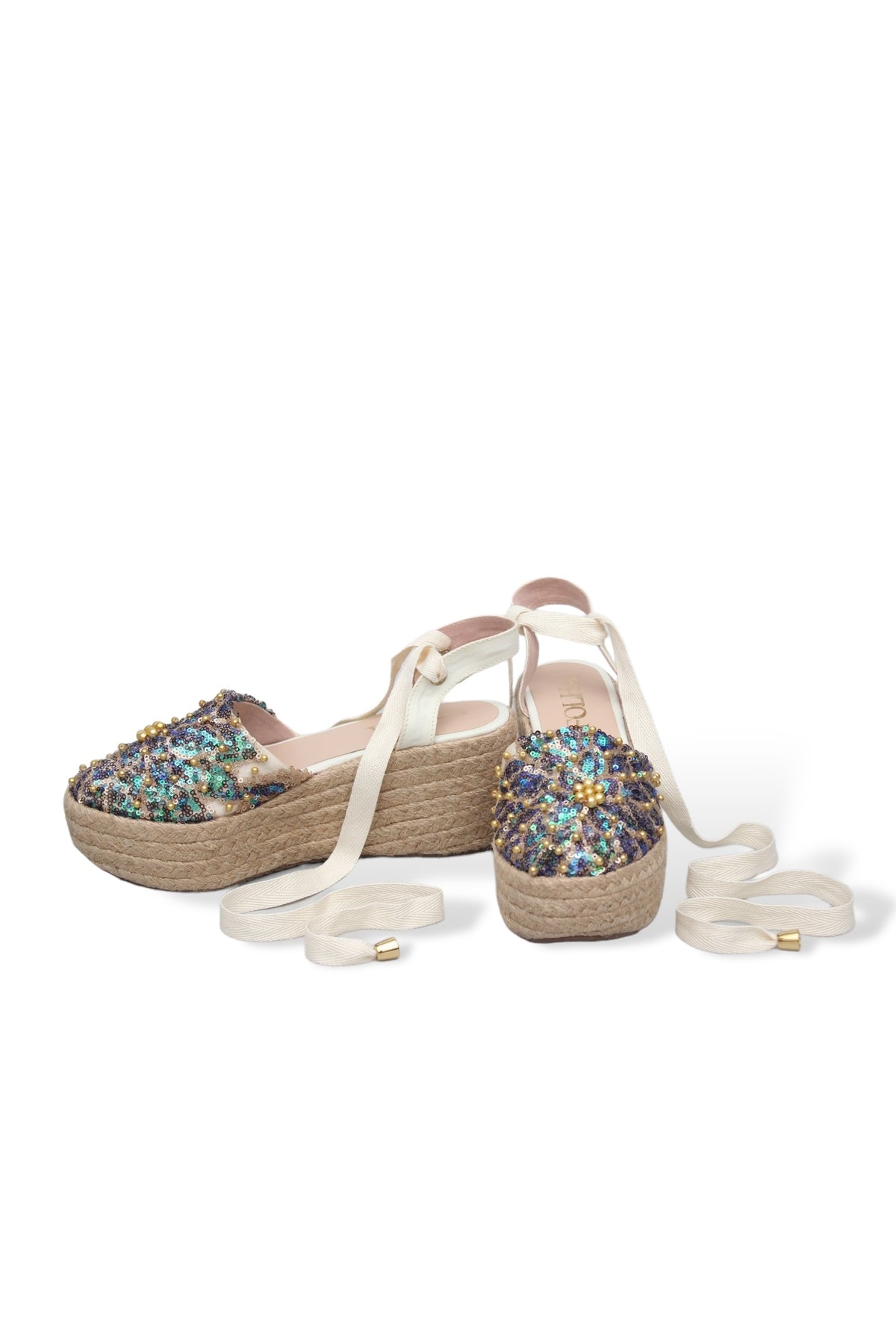 Abby Lace - up Espadrilles Wedge Sandals